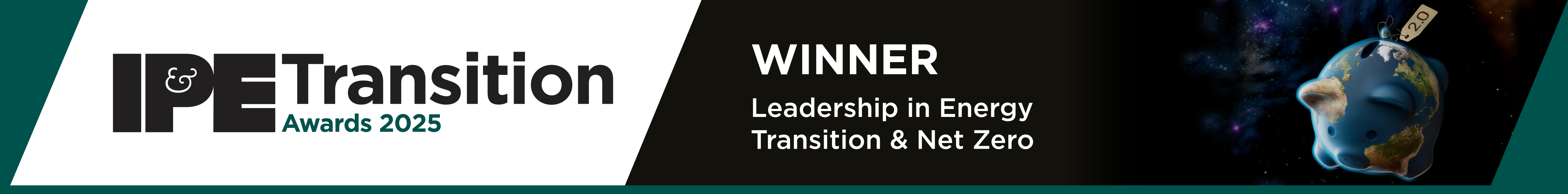 Image shows IPE Transition Awards 2025 Leadership in Energy Transition & Net Zero winners logo